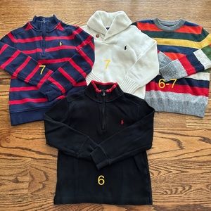 Size 6 and 7 RL Polo and Gap 4-piece Sweater Lot